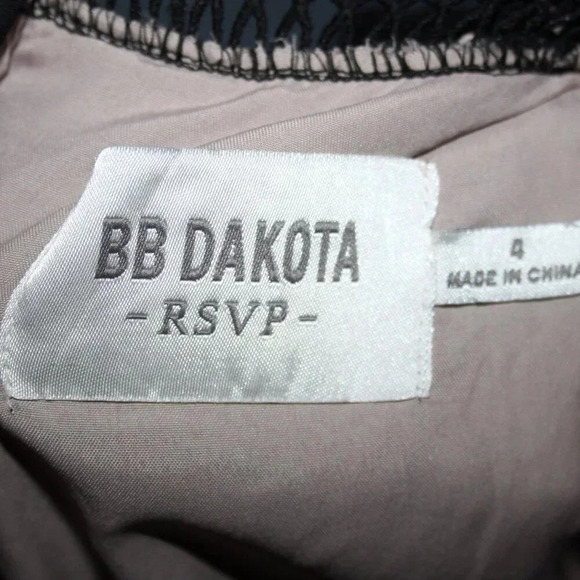 BB Dakota RSVP Black Lace Cocktail Dress A-Line Cut Fancy Mock Neck - Picture 12 of 15